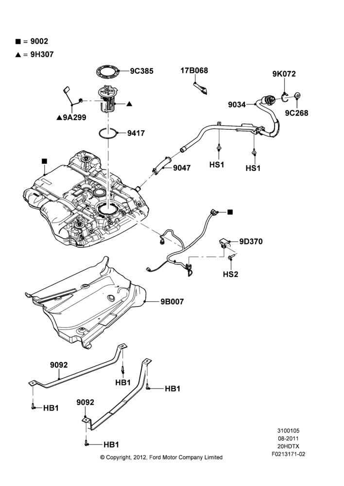 05A - Fuel Tank, 2.0L EcoBoost (240PS); 08/AUG/2011-24/DEC/2014