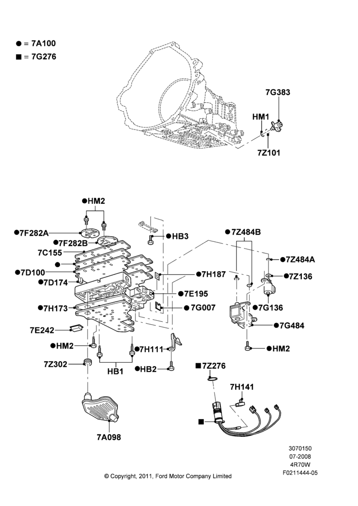 50E - Valve Body - Main Control & Servo's, 4R70/4R75 W/E 4 Speed Trans; 18/AUG/2008-04/AUG/2014