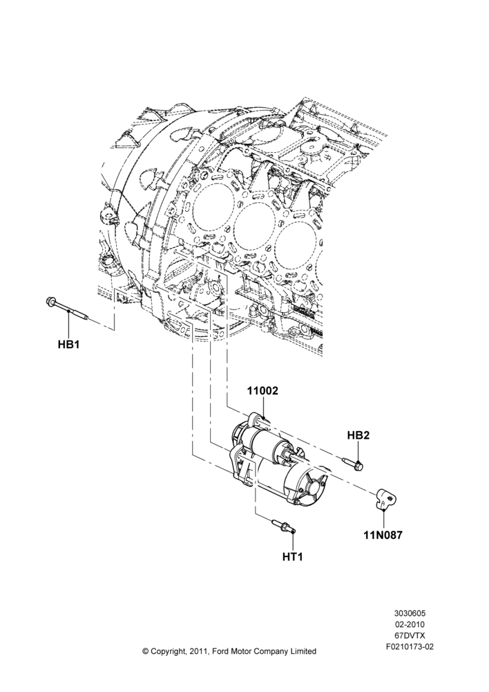 05A - Starter Motor, 6.7L 4V V8 T/C Diesel; 22/FEB/2010-05/JUL/2016