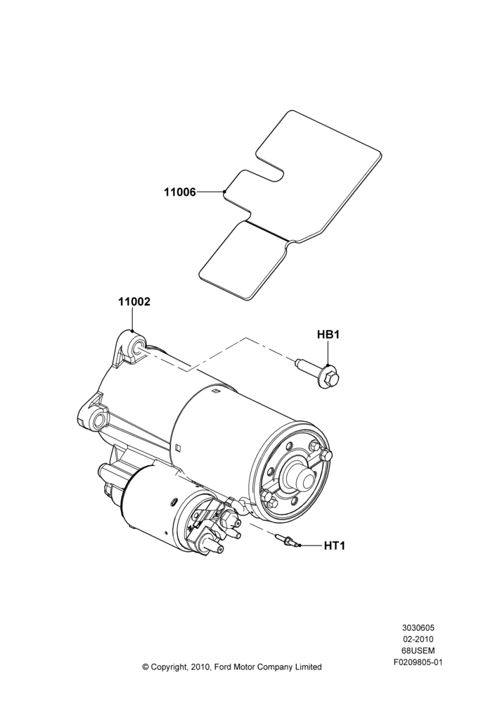 05D - Starter Motor, 6.8L Gas EFI V10; 22/FEB/2010-05/JUL/2016