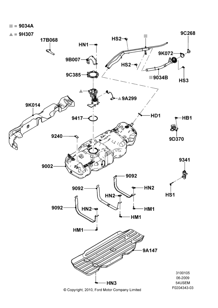 05AW - Fuel Tank, 131"/3327.4MM  Wheelbase, 5.4L 3V V8; 29/JUN/2009-11/AUG/2014