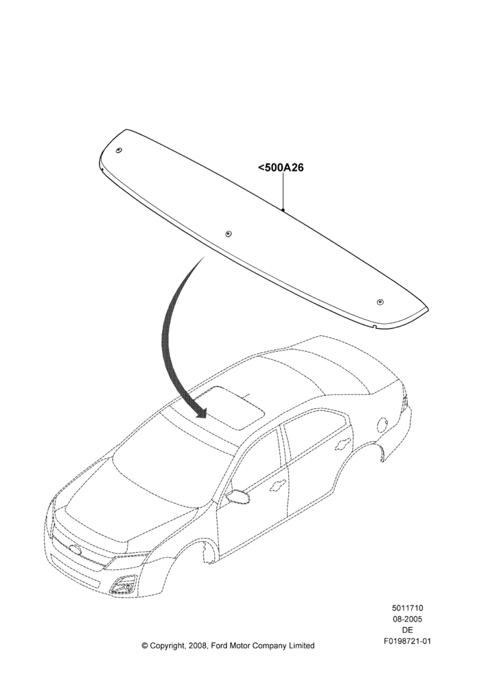 10XA - Sliding Roof Mechanism and Controls, Accessory; 01/AUG/2005-29/JUL/2012