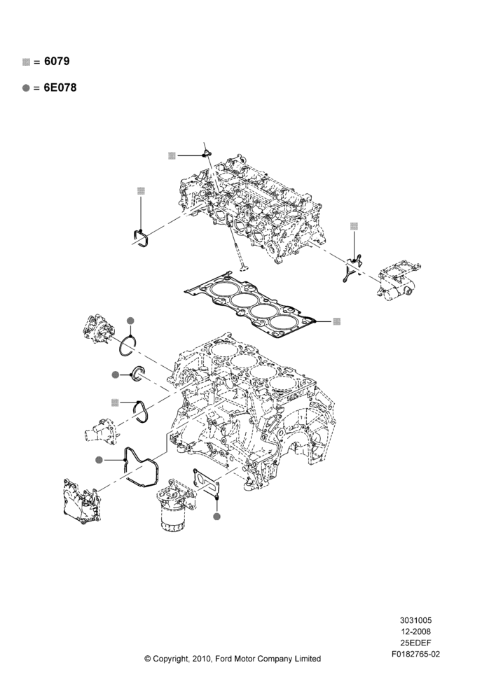 05A - Engine Gasket Kits, 2.5L 4v PFI I4 Gas/Electric; 04/FEB/2009-29/JUL/2012