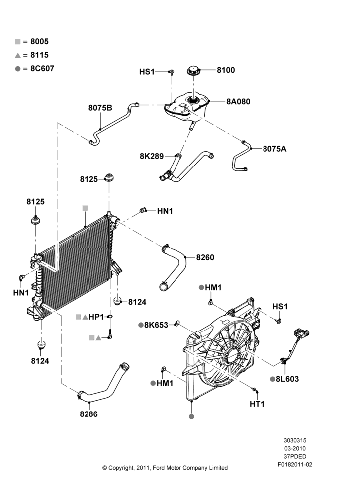 15B - Radiator/Coolant Overflow Container, 3.7L 4V PFI V6 NA Gas; 22/MAR/2010-27/JUN/2014