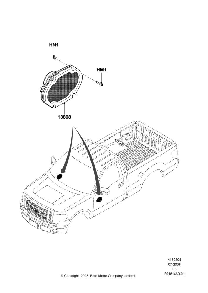 05J - Speakers, Electronic AM/FM/Stereo With Clock, Regular Cab; 18/AUG/2008-20/AUG/2012