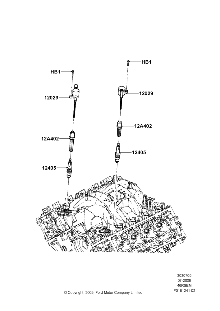 05F - Ignition Coil and Wires/Spark Plugs, Romeo 4.6 SOHC EFI; 18/AUG/2008-03/NOV/2010