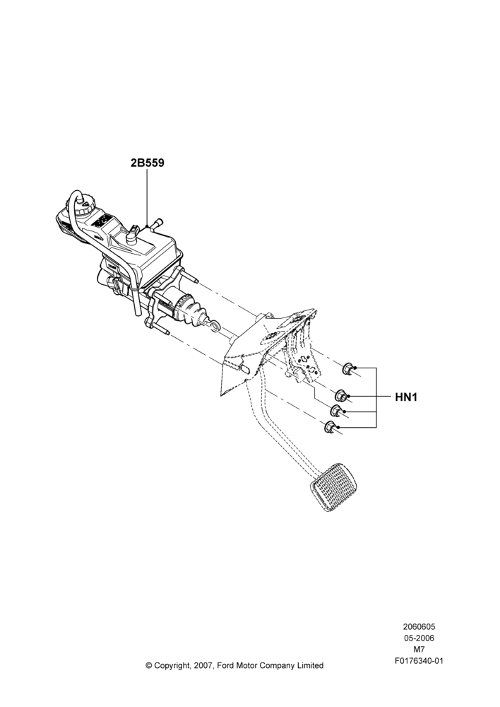 05B - Master Cylinder - Brake System, With HEV Regenerative Brake System; 01/MAY/2006-23/JUN/2008