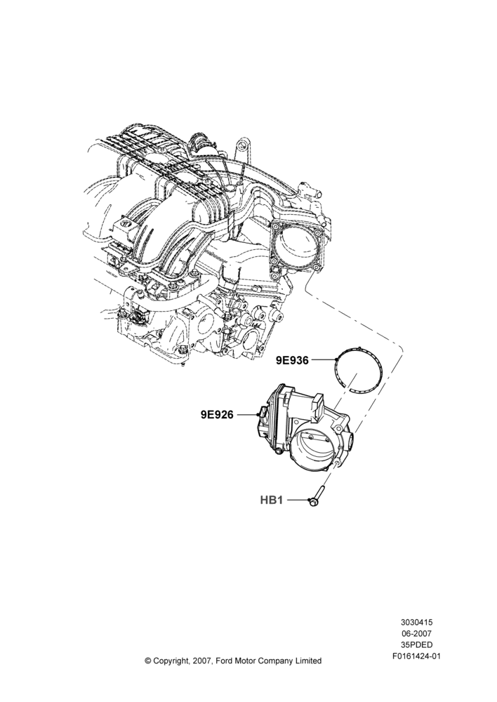 15B - Throttle Housing, 3.5L 4V DOHC VCT SMPI V6 Gas; 18/JUN/2007-15/JUN/2009