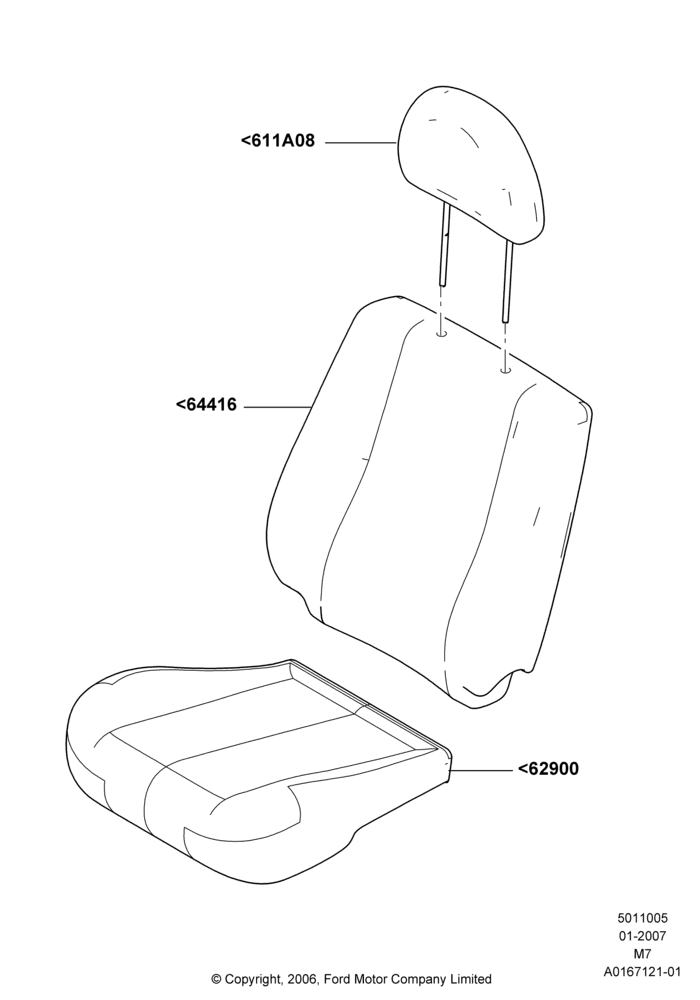 05D - Front Seat Covers, Lincoln/Mercury Series; 08/JAN/2007-23/JUN/2008
