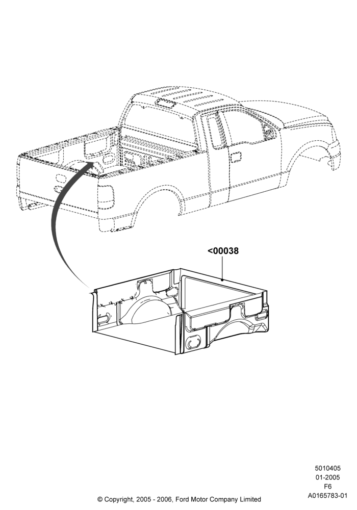 05XF - Pick Up Box/Tailgate and Tonneau, With 5.5' Styleside Box, Accessory, Bed Liner/Tailgate Protector; 31/JAN/2005-18/JUL/2008