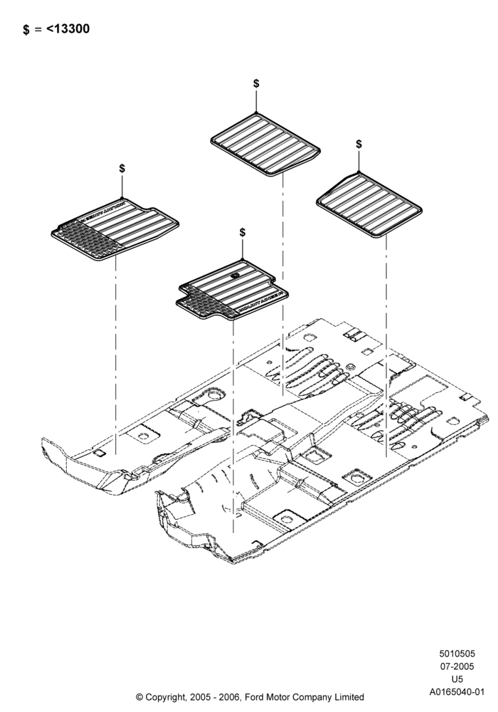 05XB - Floor Trim, Lincoln/Mercury Series, Accessories; 13/NOV/2000-07/AUG/2006