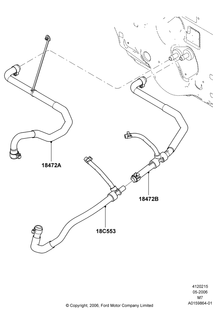 15C - Heater Hoses, 3.0 V6 24V DOHC EFI Modular; 01/MAY/2006-23/JUN/2008