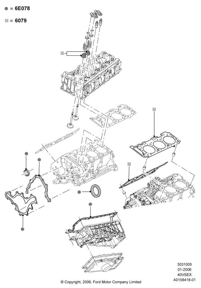 05E - Engine Gasket Kits, 4.0L V6 12V SOHC EFI; 30/JAN/2006-29/OCT/2010