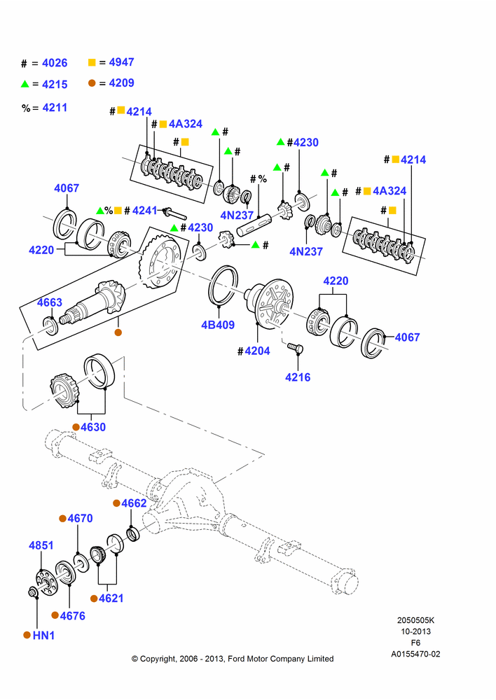 05K - Components - Rear Axle Diff & Carr., Rear Axle Limited Slip Differential, With 9.75" Axle; 17/JUL/2006-18/AUG/2008