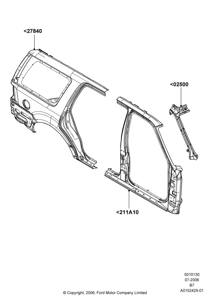 30B - Side Panels - Outer, Regular Wagon; 02/AUG/2006-30/JUN/2017