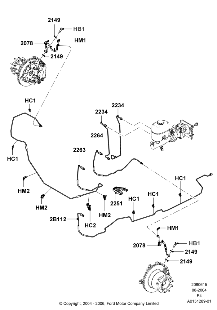 15C - FRONT BRAKE LINES, Ford 450 Series; 02/AUG/2004-06/AUG/2007