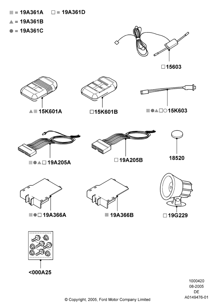 20A - Accessory Anti-Theft Devices; 01/AUG/2005-31/JUL/2006