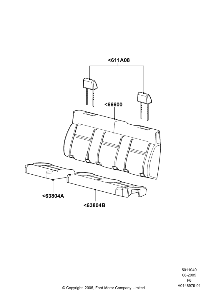 40G - Rear Seat Covers, Super Cab; 08/AUG/2005-18/AUG/2008