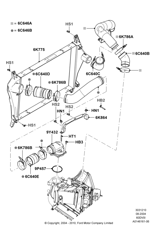 10B - Intercooler/Air Ducts and Hoses, 6.0L  OHV Diesel V8 DI; 02/AUG/2004-26/JUL/2010