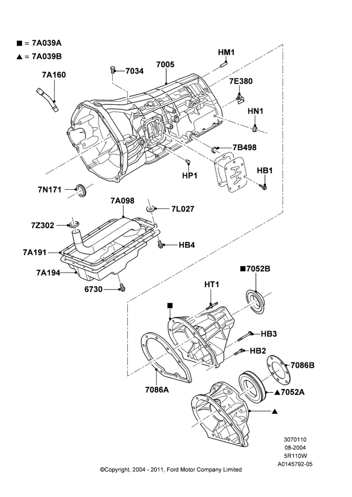 10C - Transmission External Components, 5 Speed Auto 5R110W - HI/Torque, 5R110W 5 Speed Auto Trans NAAO; 02/AUG/2004-06/AUG/2007