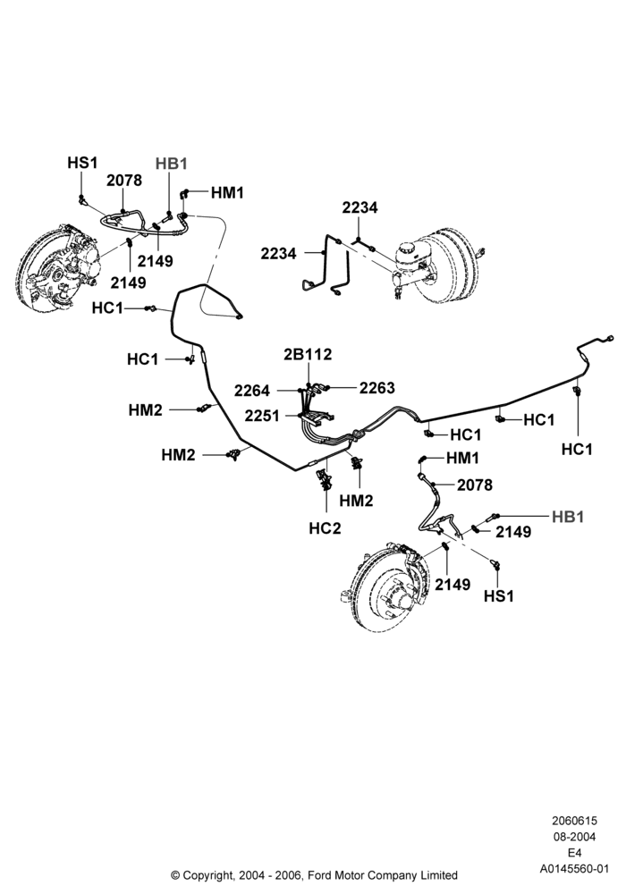 15A - FRONT BRAKE LINES, 150 Series; 02/AUG/2004-06/AUG/2007