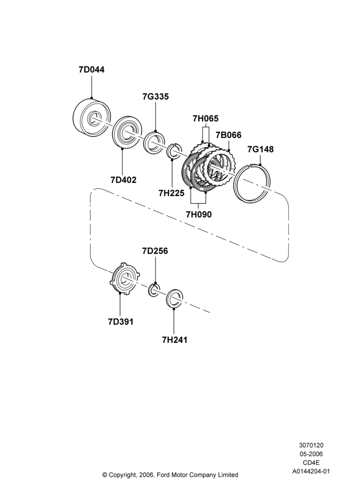 20D - Reverse Clutch and Components, 4 Speed CD4E Automatic; 01/MAY/2006-23/JUN/2008