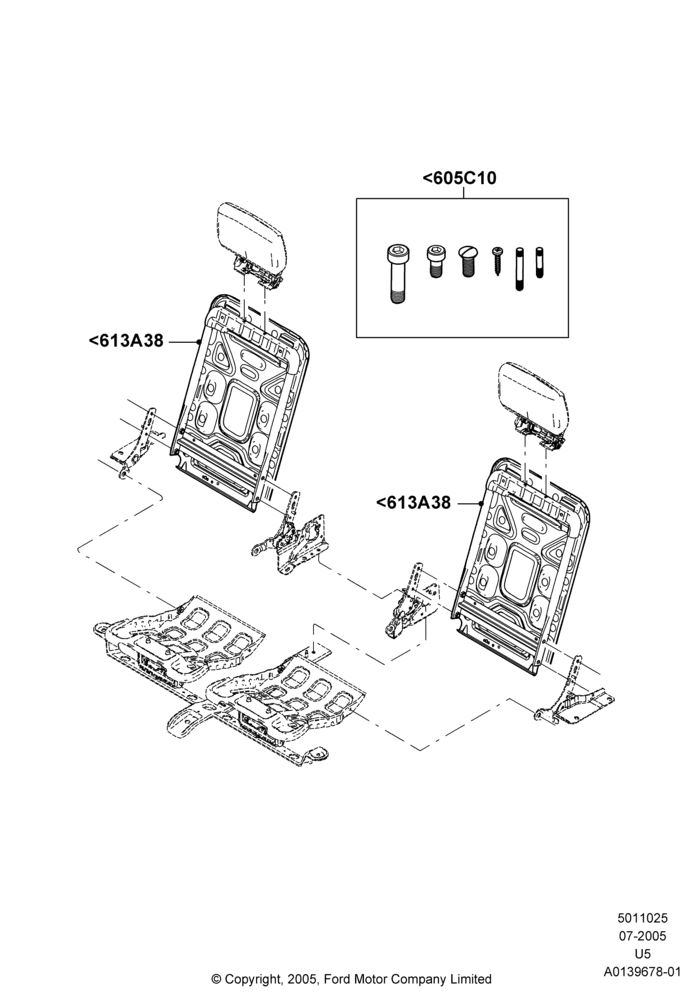 25U - Rear Seat Back, With Third Row Power Folding Seat; 19/JUL/2005-16/DEC/2010