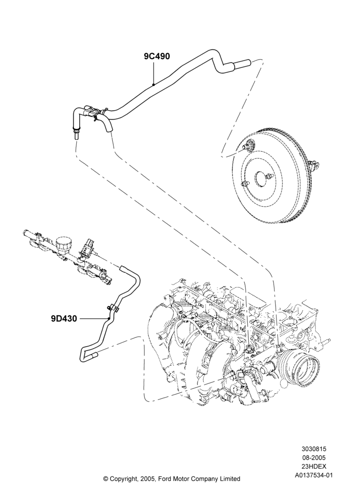 15B - Emission Control - Valves/Hoses, 2.3L Duratec-HE (145PS) - MI4; 01/AUG/2005-04/FEB/2009