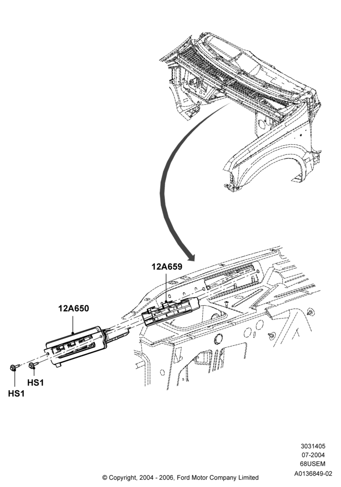 05A - Engine Modules and Sensors, 6.8L Gas EFI V10, All 250/350 Series; 19/JUL/2004-16/DEC/2006