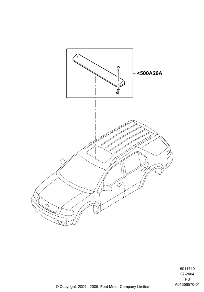10X - Sliding Roof Mechanism and Controls, Accessory, Moonroof Wind Deflector; 12/JUL/2004-04/JUN/2007