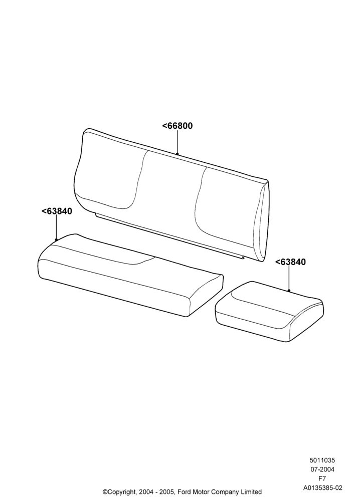 35A - Rear Seat Pads/Valances & Heating, Super Cab; 19/JUL/2004-18/DEC/2006