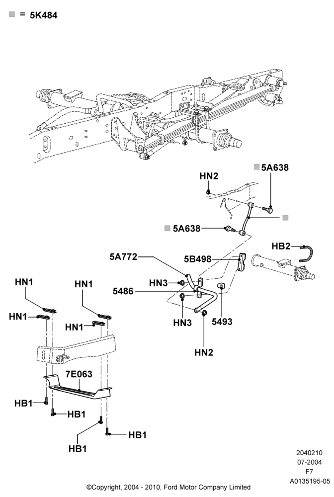 Rear Cross Member & Stabilizer Bar, Wide Frame (Pickup), Ford 250 Series, Ford 350 Series, With Single Rear Wheels