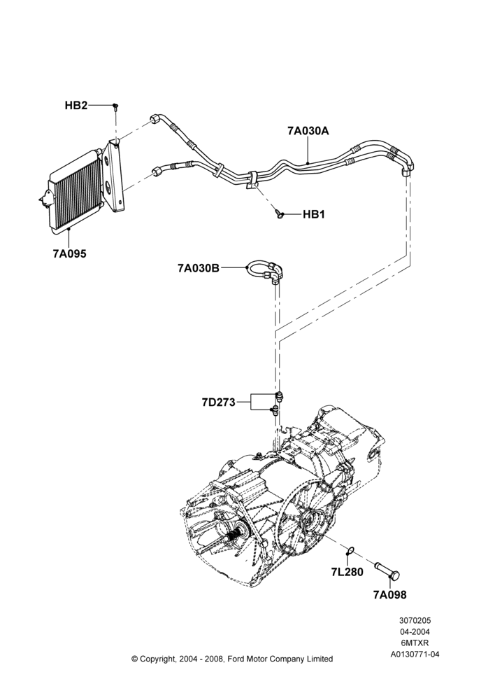 05 - Transmission Cooling Systems, 6 Spd Man Rear Transaxle; 30/JUN/2004-20/SEP/2006