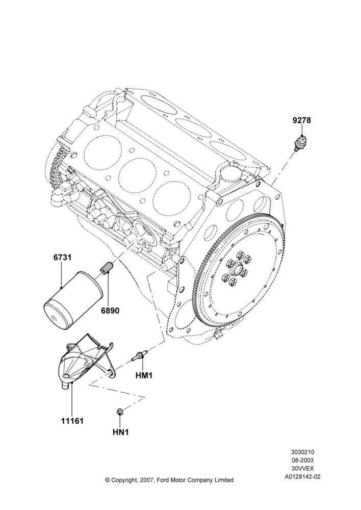 10 - Oil Cooler and Filter, 3.0 V6 12V OHV EFI; 04/AUG/2003-18/AUG/2008