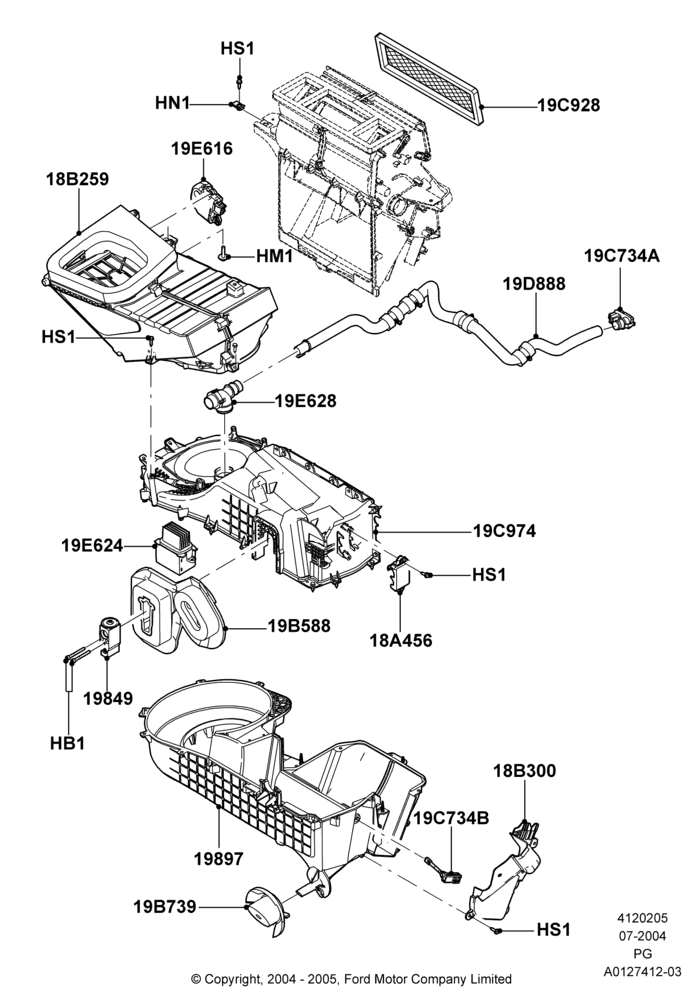 05B - Heater/Air Cond.External Components, Electronic Dual Zone ATC A/C; 12/JUL/2004-30/APR/2007
