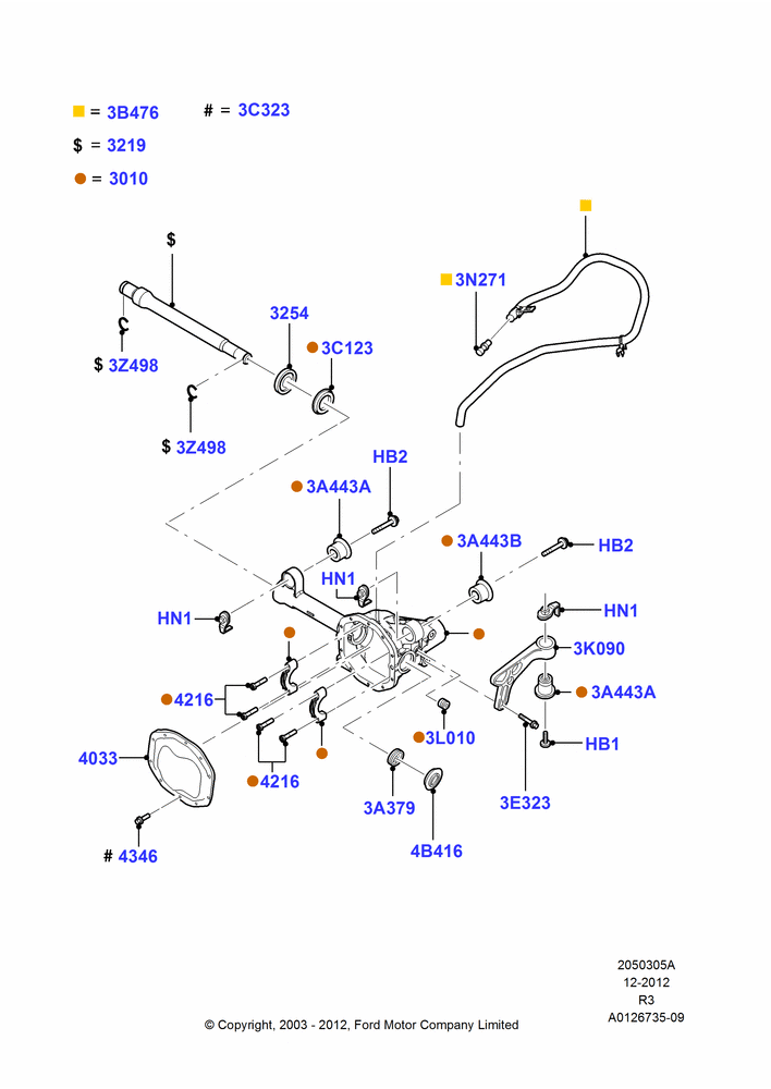 05A - Front Axle Case; 04/AUG/2003-08/AUG/2005