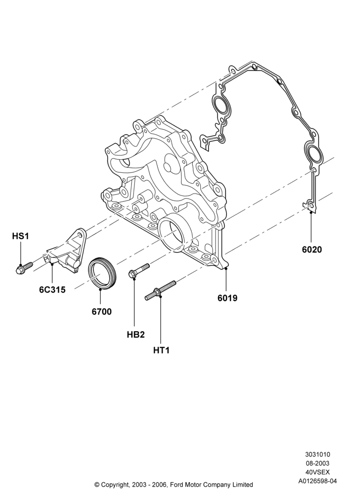Timing Gear Covers, 4.0L V6 12V SOHC EFI