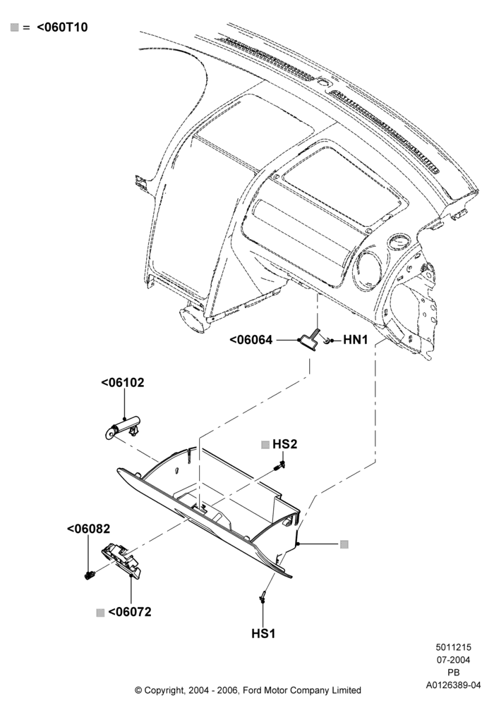 15 - Glove Box; 12/JUL/2004-04/JUN/2007