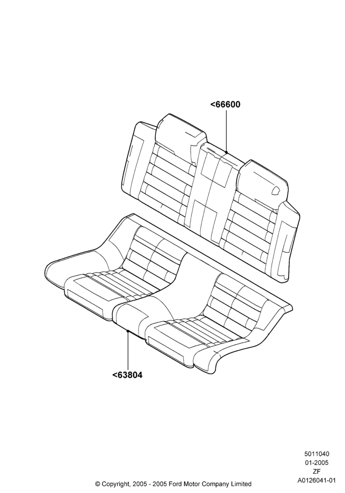 40B - Rear Seat Covers, Convertible; 31/JAN/2005-05/JUN/2006