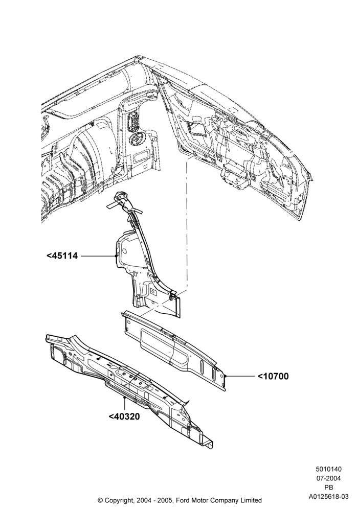40 - Rear Panels and Rear Package Tray; 12/JUL/2004-04/JUN/2007
