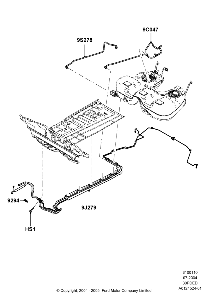 10C - Fuel Lines, 3.0 V6 24V DOHC EFI Modular; 12/JUL/2004-04/JUN/2007