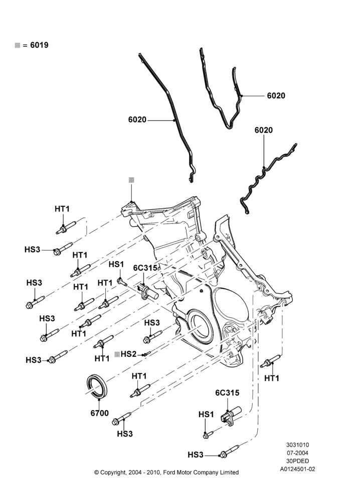10C - Timing Gear Covers, 3.0 V6 24V DOHC EFI Modular; 12/JUL/2004-04/JUN/2007