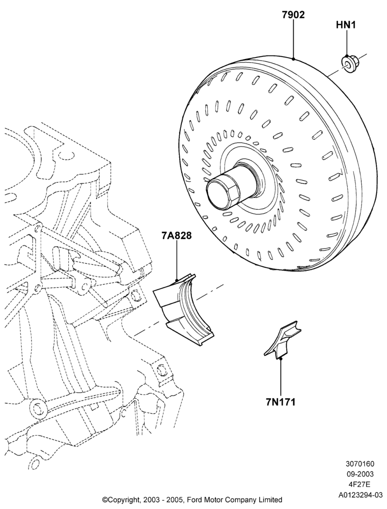 60D - Converter, 4-Speed Automatic Transaxle - 4F27E, 2.3L Duratec-HE (145PS) - MI4; 04/SEP/2003-05/APR/2004