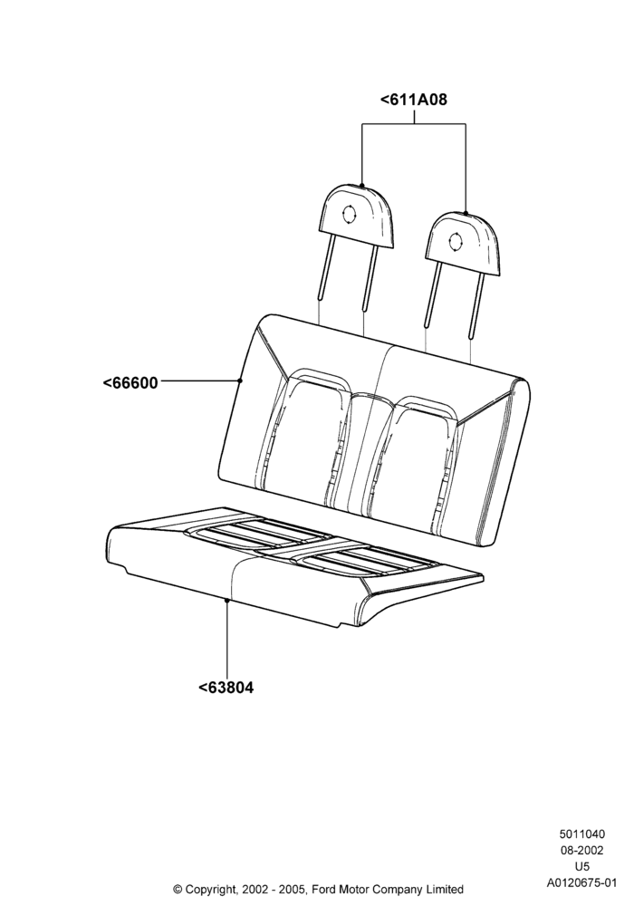 40K - Rear Seat Covers, All Third Row Seating; 19/AUG/2002-19/JUL/2005