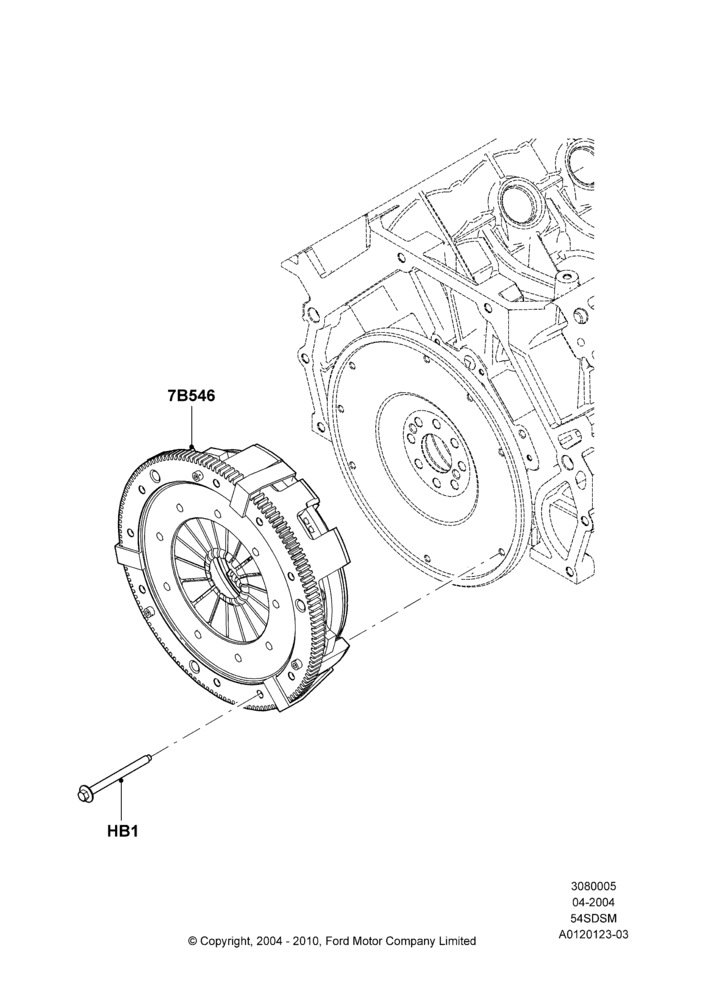 05A - Clutch, 5.4L 4V DOHC EFI S/C ALUM V8 G, Manual Transmission; 30/JUN/2004-30/SEP/2006