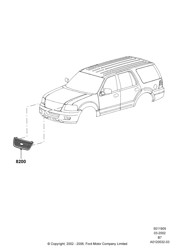 05C - Radiator Grille and Front Bumper, Accessory; 18/MAR/2002-30/JUN/2017