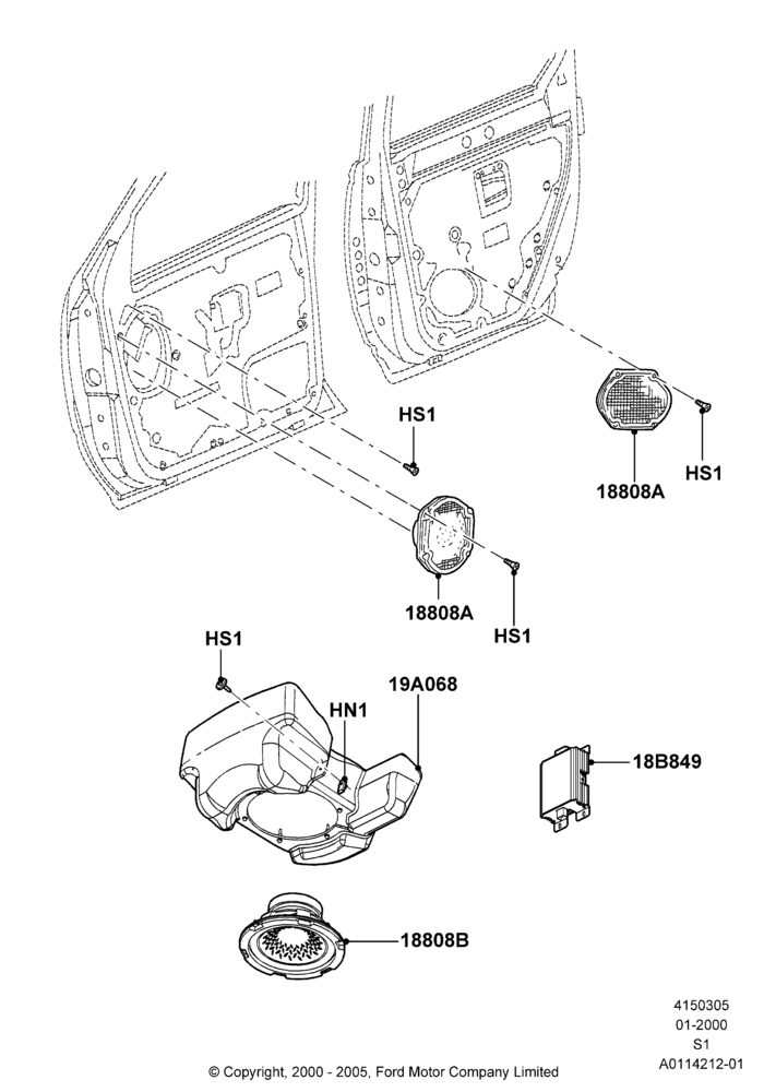 05B - Speakers, High Performance Audio System; 31/JAN/2000-03/MAR/2003
