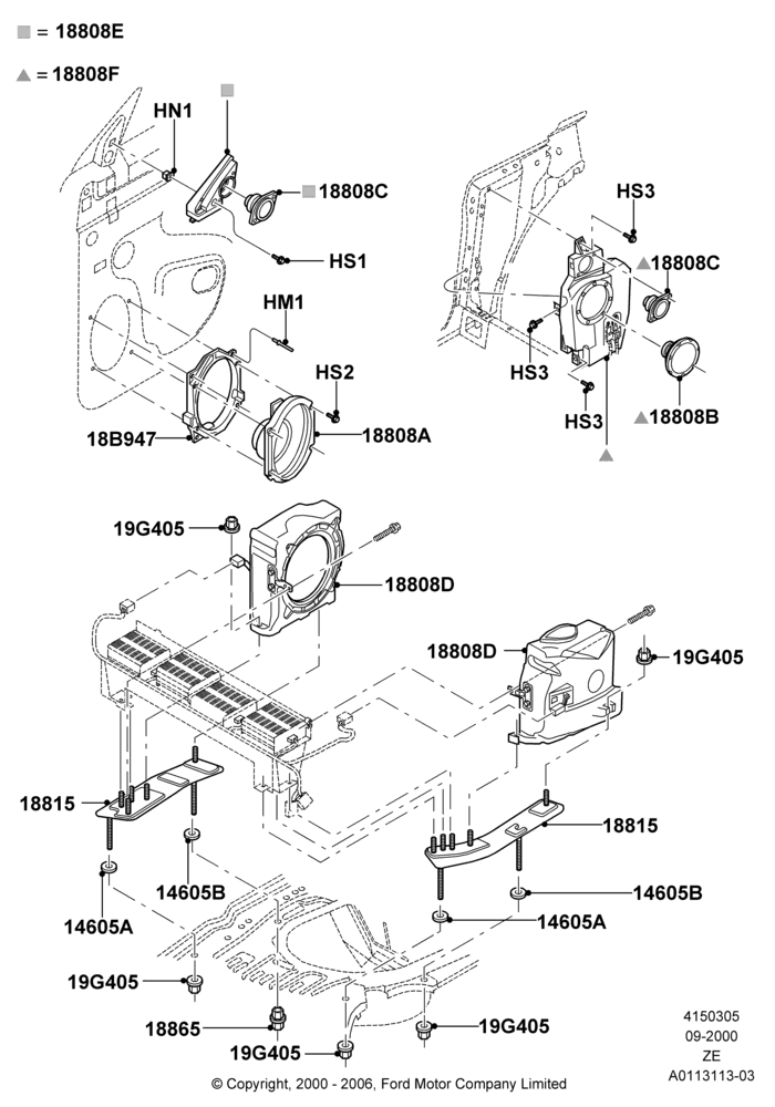 05D - Speakers, Convertible, MACH 1000, MACH 460; 18/SEP/2000-12/MAY/2004