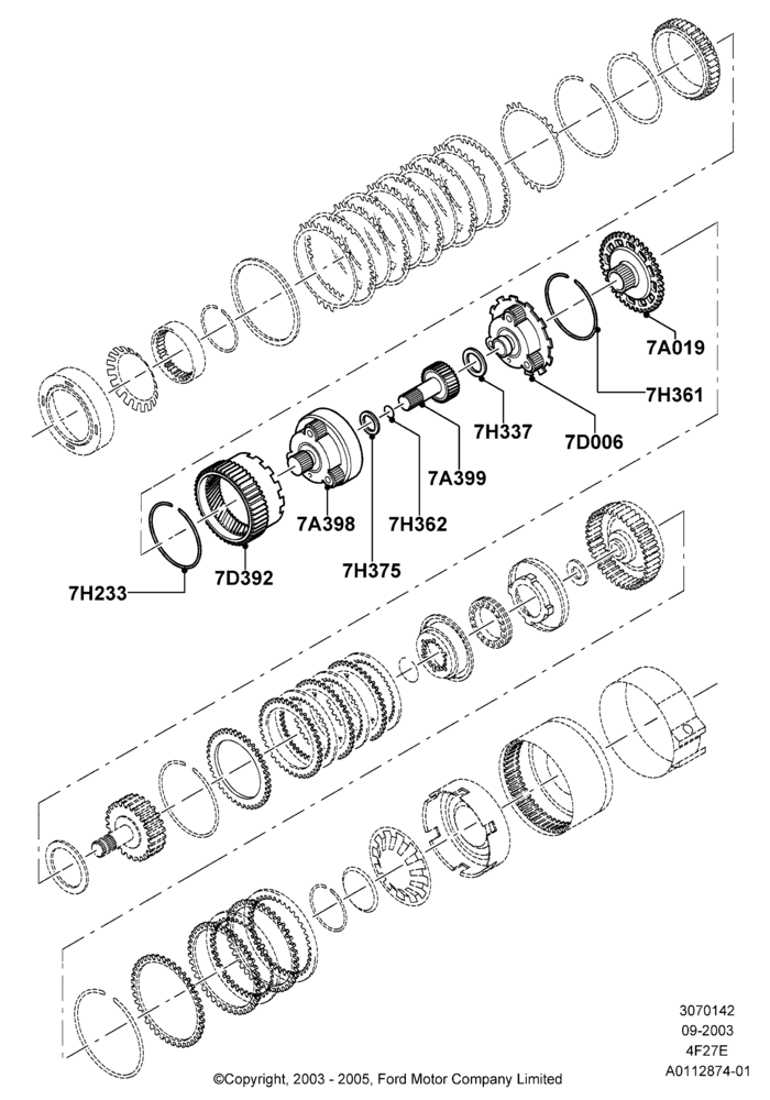42 - Planetary Gear Sets, 4-Speed Automatic Transaxle - 4F27E; 04/SEP/2003-07/DEC/2010