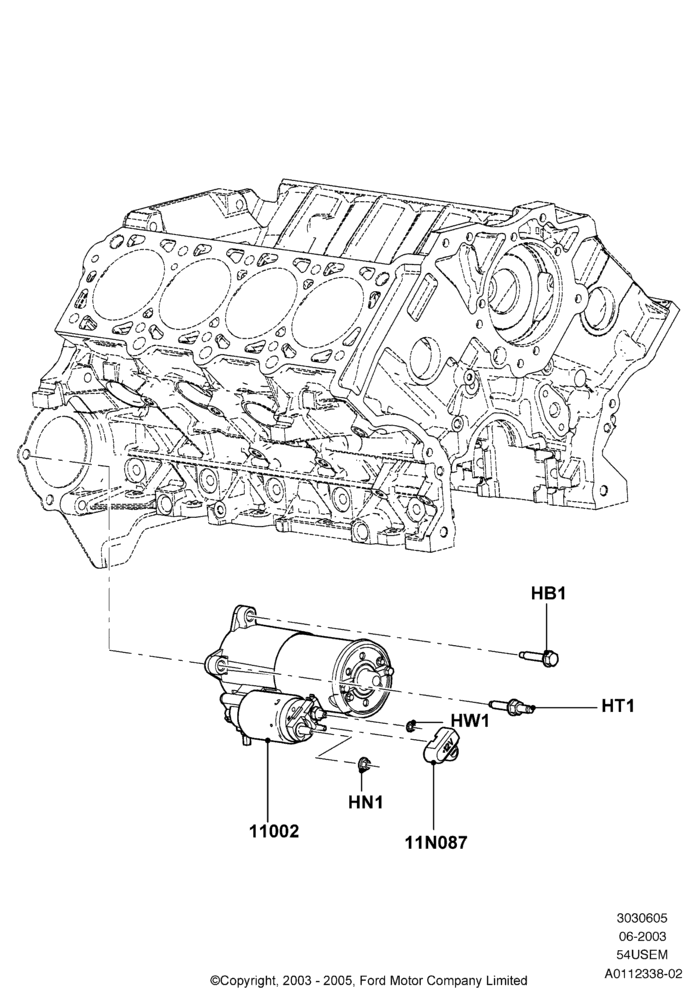 05A - Starter Motor, 5.4L 3V V8; 02/JUN/2003-18/AUG/2008